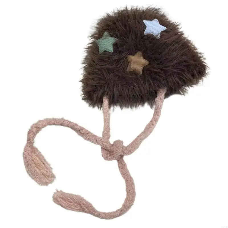 Winter Faux Furs Furry Bucket Hat Warm Hat Plush Fisherman Hat for Womens Teens Girls Sunscreen Colorful Caps Y08E