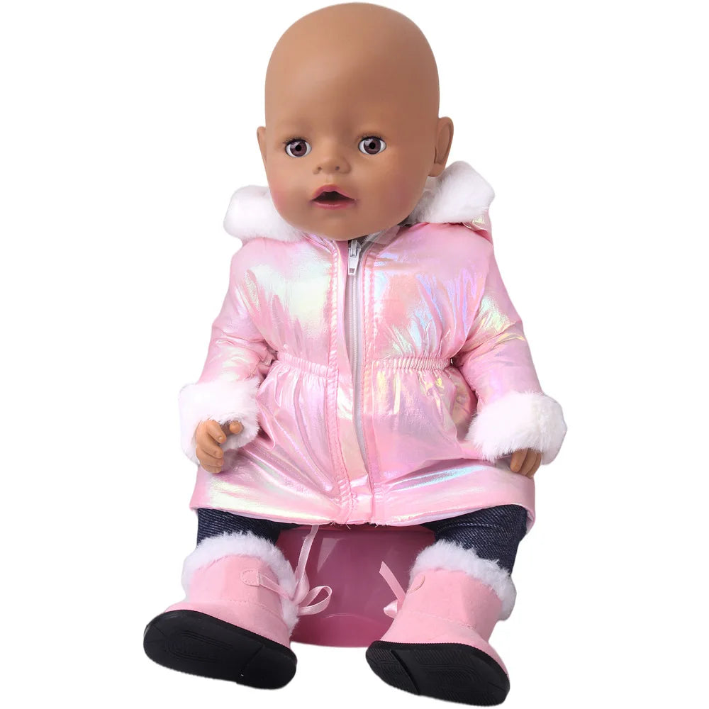Winter Doll Clothing 43cm Newborn Doll down Jacket Suitable for 14-18 Inch Newborn Doll 1pc Coat Christmas Birthday Gift