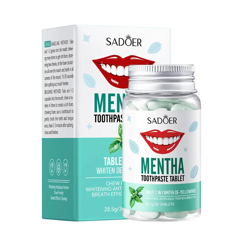 Mint Flavors Toothpaste Tablets Improve Bad Breath Remove Smoke Stains Fresh Oral Hygiene Solid Toothpaste Tablet