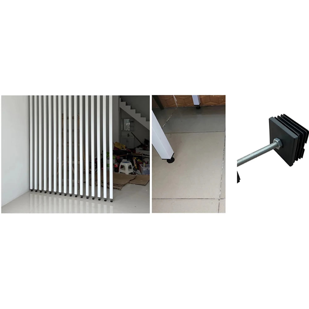 1-10Pcs Table Leg Plug With Nut and Adjustable Feet M8/M0x50/100mm Black Square/Round Furniture Rack Height Adjustable Foot Cup