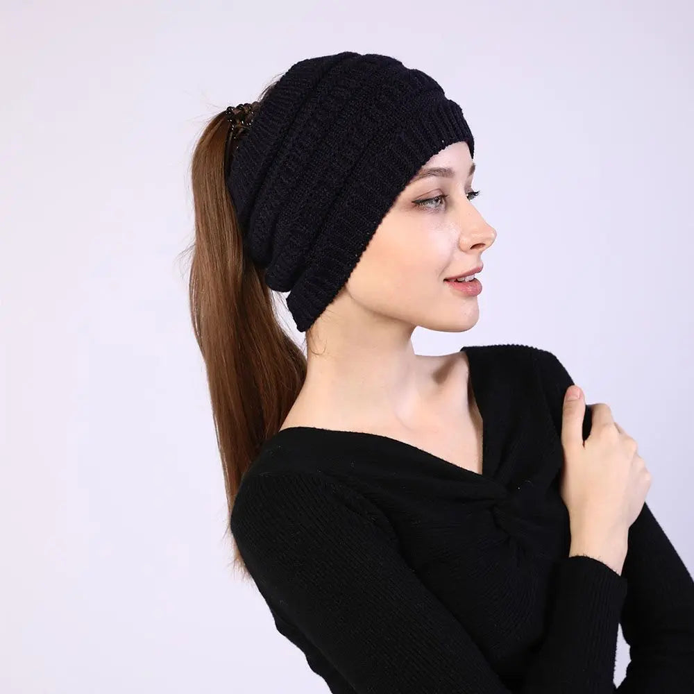 1Pcs Women Girl Autumn Winter Hair Accessories Headwraps Headwear Ponytail Beanie Hat Ear Warmer Hair Band Knitting Headband