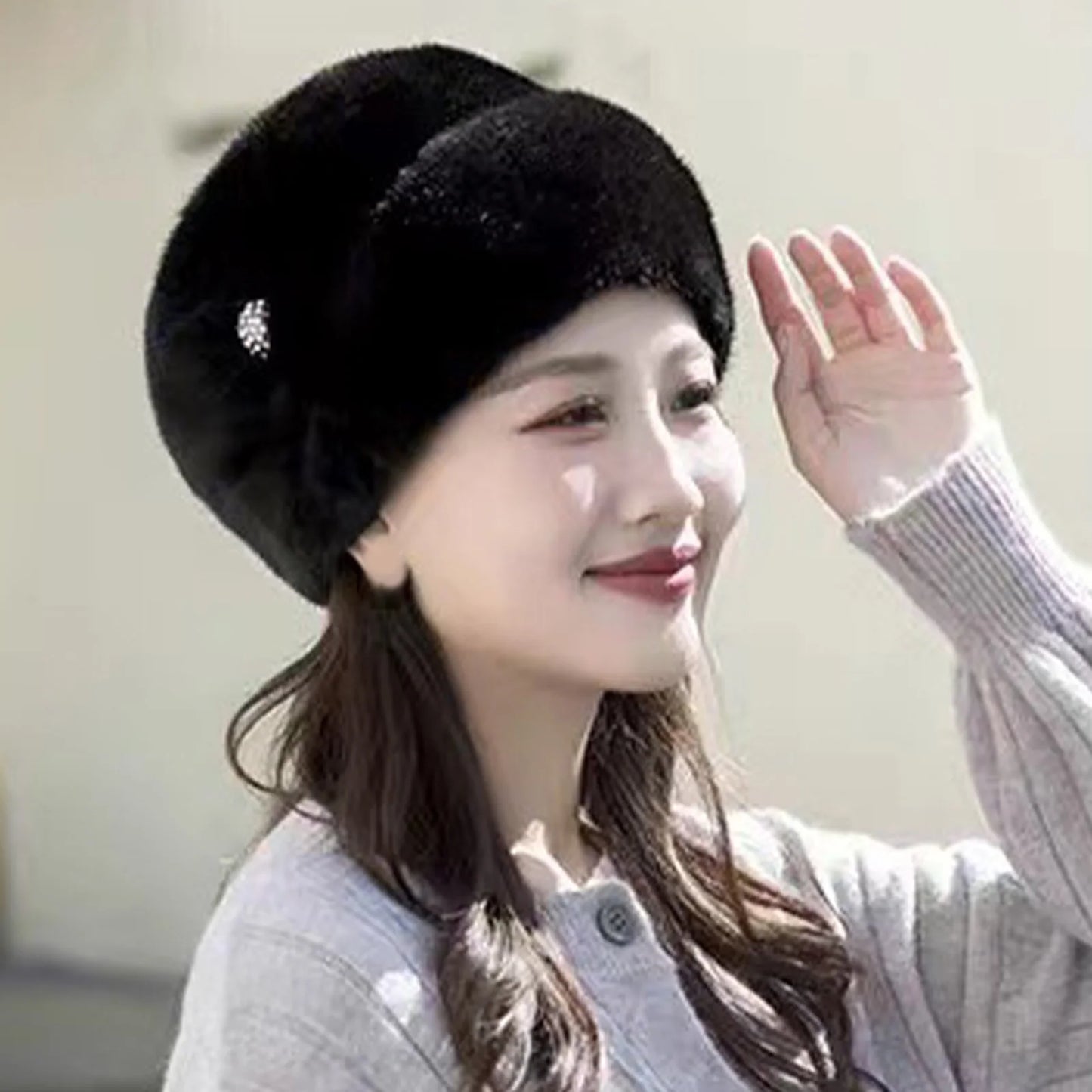 Winter Hat for Women Elastic Beanie Warm Thermal Cap for Middle Aged and Elderly Outdoor Activities Warmer