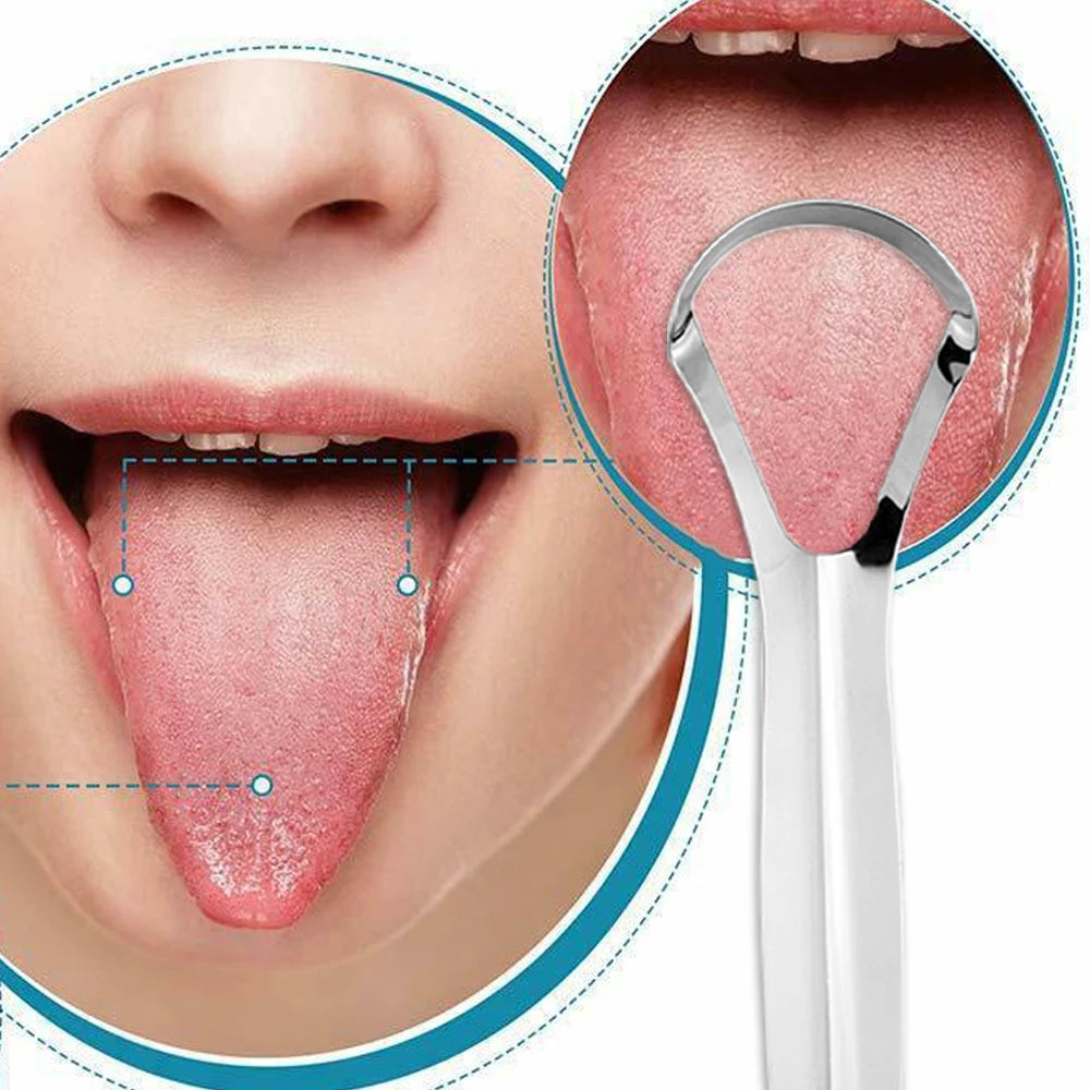 Adult Tongue Scraper Tongue Remover Halitosis Tongue Coating Oral Care Tongue Scraping Brush Stainless Steel Oral Cleaner Tools