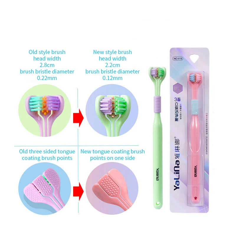 Three Sided Soft Hair Tooth Toothbrush Adult Toothbrush Ultra Fine Soft Bristle Oral Care Safety Teeth Brush for Oral Health