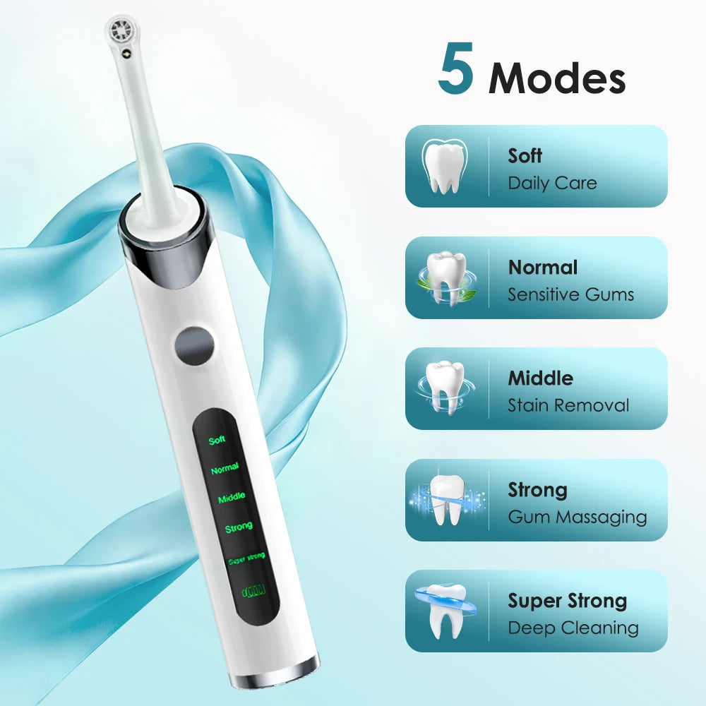 5 In 1 Electric Tooth Polisher USB Rechargeable Dental Scaler Toothbrush Tartar Plaque Calculus Remover Cleaner Teeth Whitening