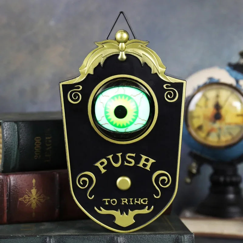 Halloween Doorbell Led Luminous Hanging Doorbell Haunted Party Decor Glowing Horror Props Creepy Eyes with Sound Lights