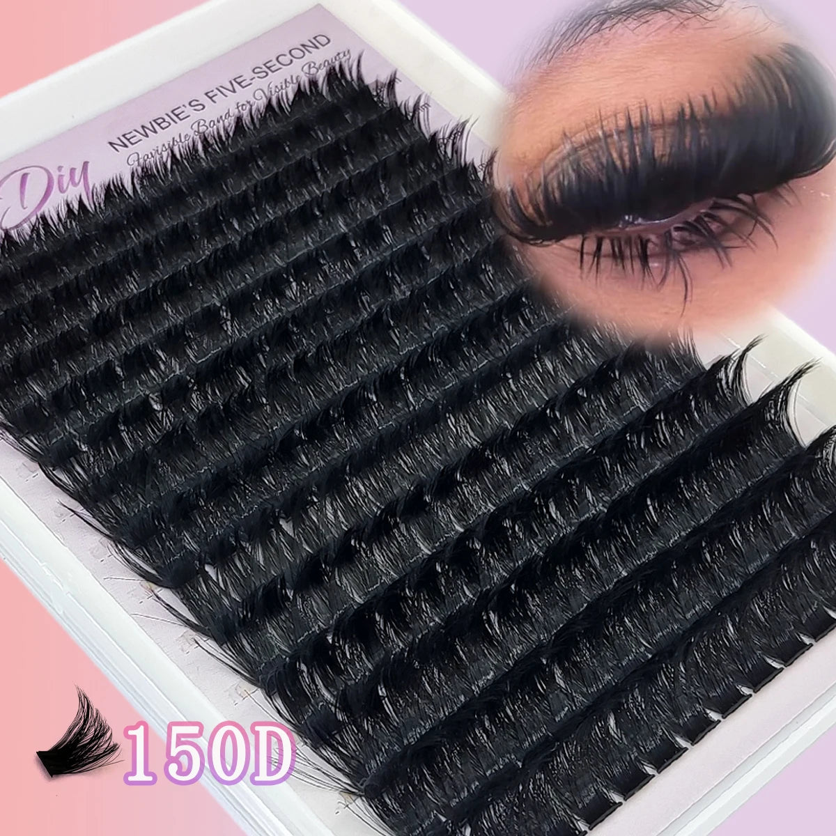 14 Rows of Natural Russian Curly Mink Eyelashes 100D-200D Natural Thick Eyelash Clusters D Personal Eyelashes DIY Eyelash Extens