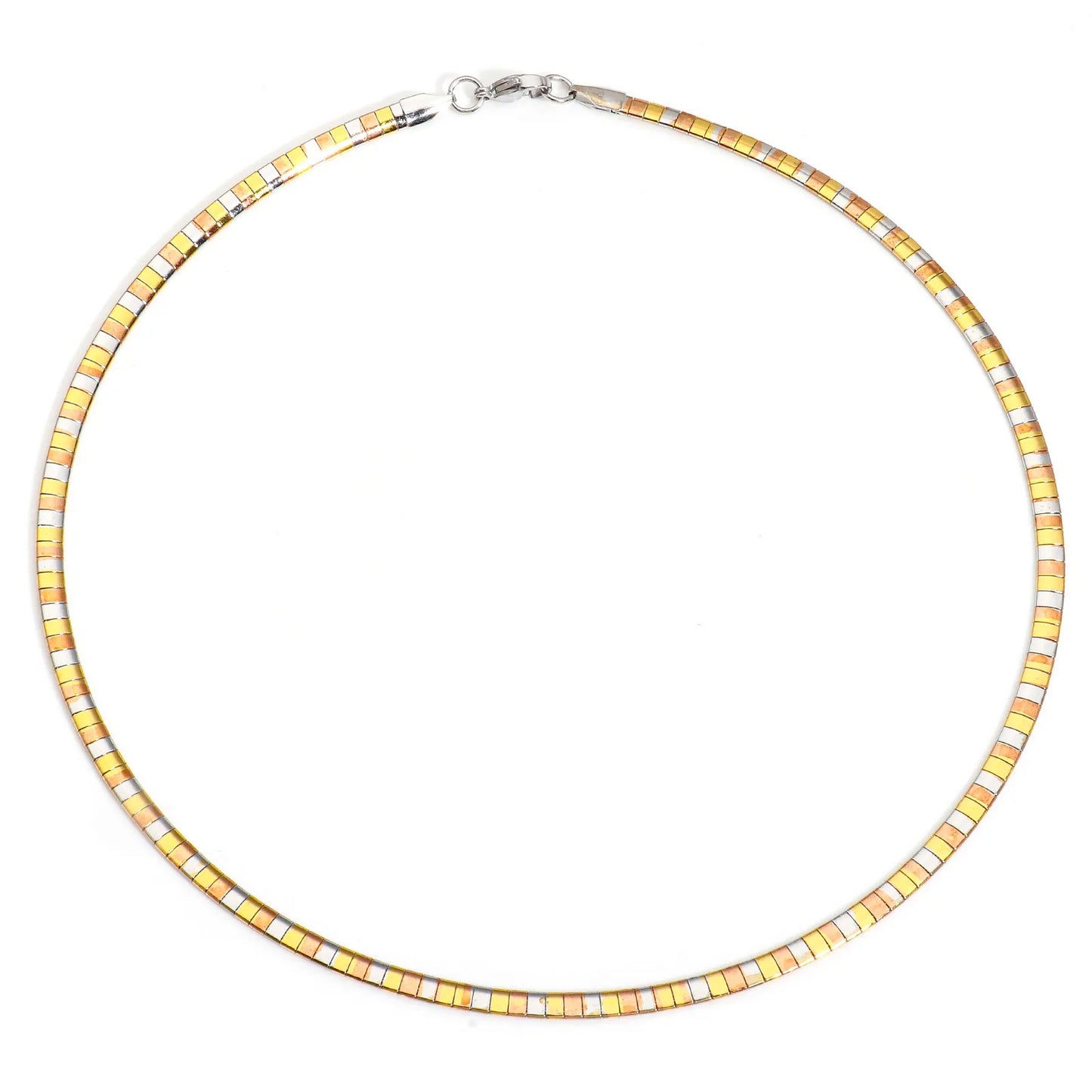 1 Piece 304 Stainless Steel  Chain Collar Neck Ring Necklace For Women Men Golden/Silvery Punk Jewelry 45cm(17 6/8") Long