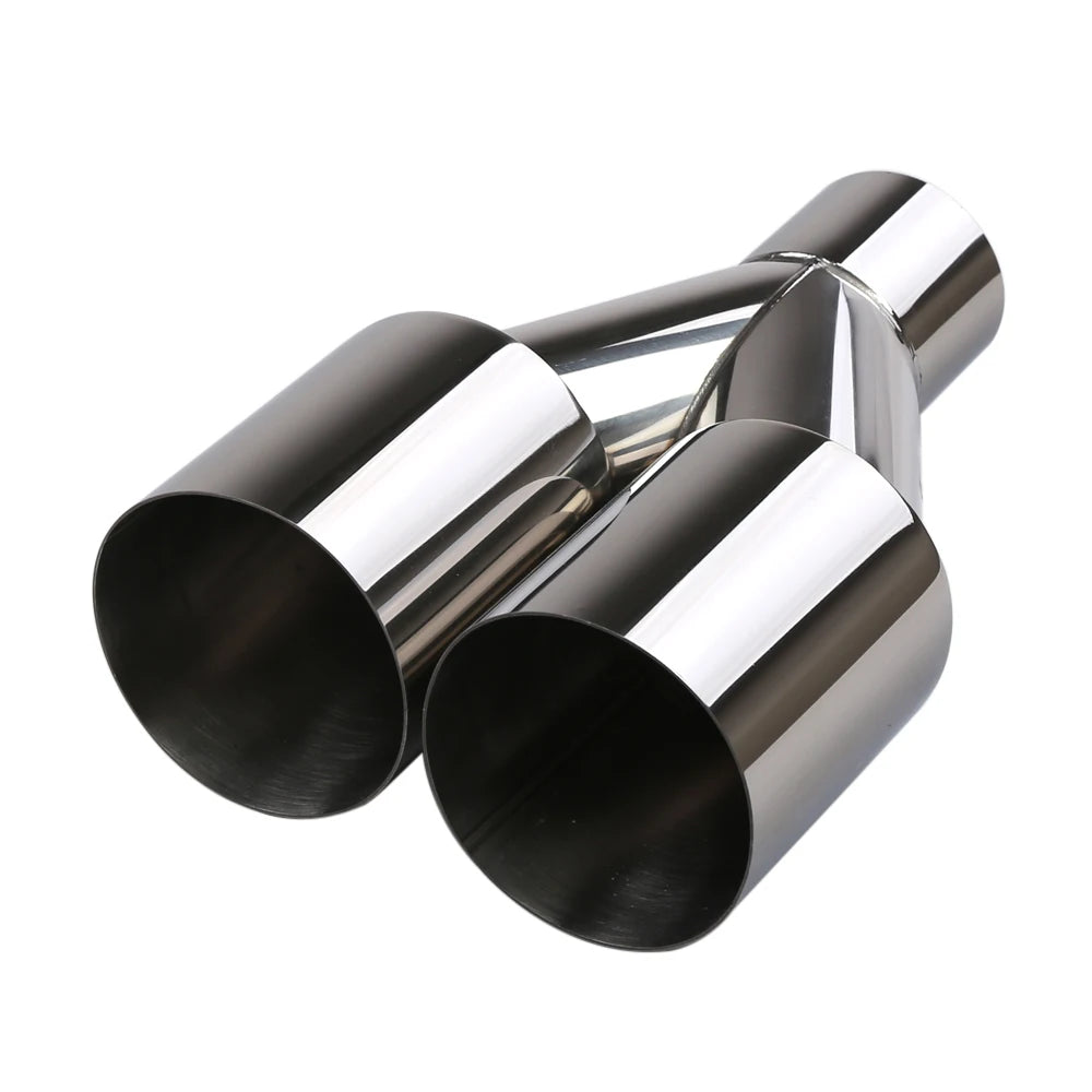Car Stainless Steel Muffler Tip Y Shape Double Exit Exhaust Pipe Mufflers Universal Fits Exhaust Pipes with a Diameter of 63mm