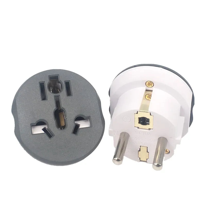 Korea EU Plug Adapter 16A 250V Travel Adapter Converter 2 Round Socket High Quality Universal AU US UK CN To EU KR Wall Socket