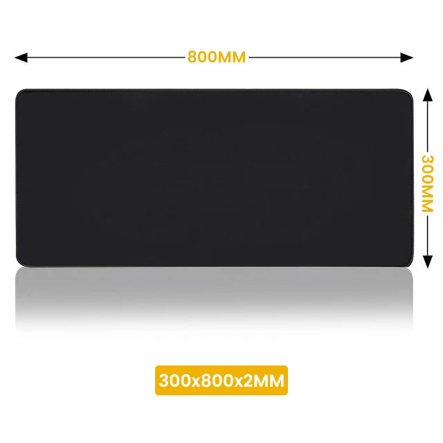 Alfombrilla de ratón Xxl para sala de juegos, alfombrilla de ratón negra de larga velocidad, decoración grande para mesa