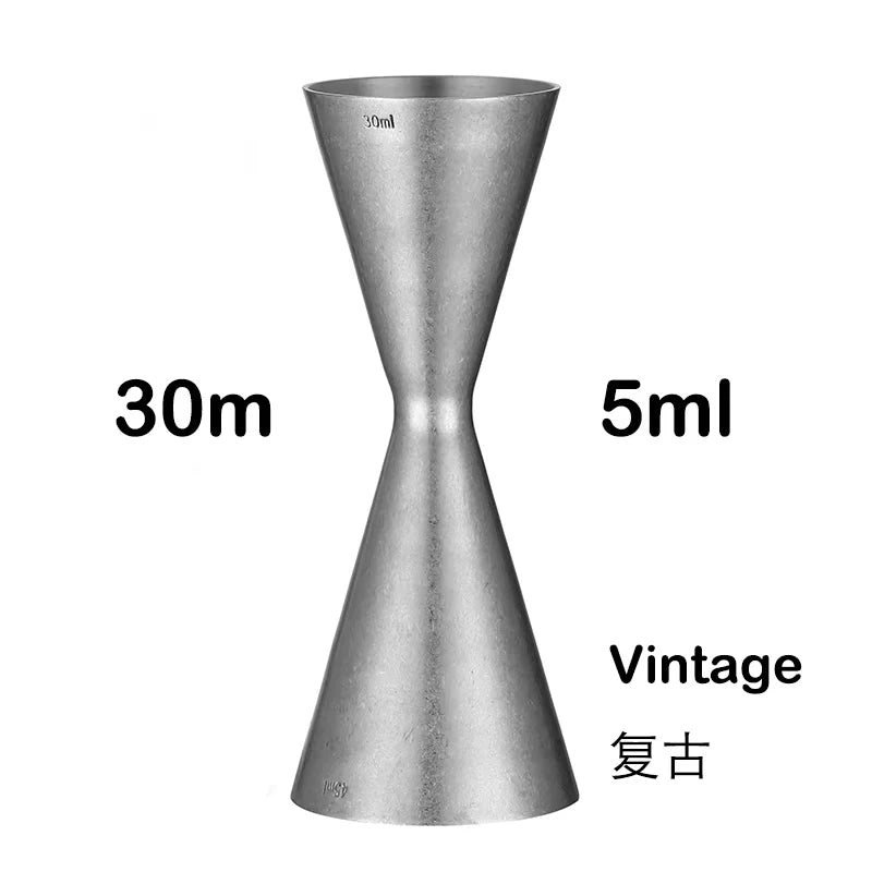 Integrated-Style Jigger Double Cocktail Jigger Bar Measure with Etched Pattern Bar Tools
