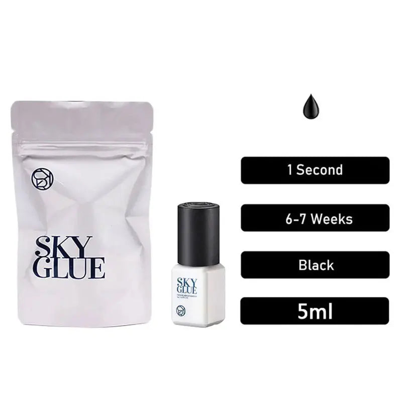 5ml Korean Original Sky Glue S Plus Black Red Blue White Cap Lash Adhesive Low Irritation Quick Drying Eyelash Extension Glue