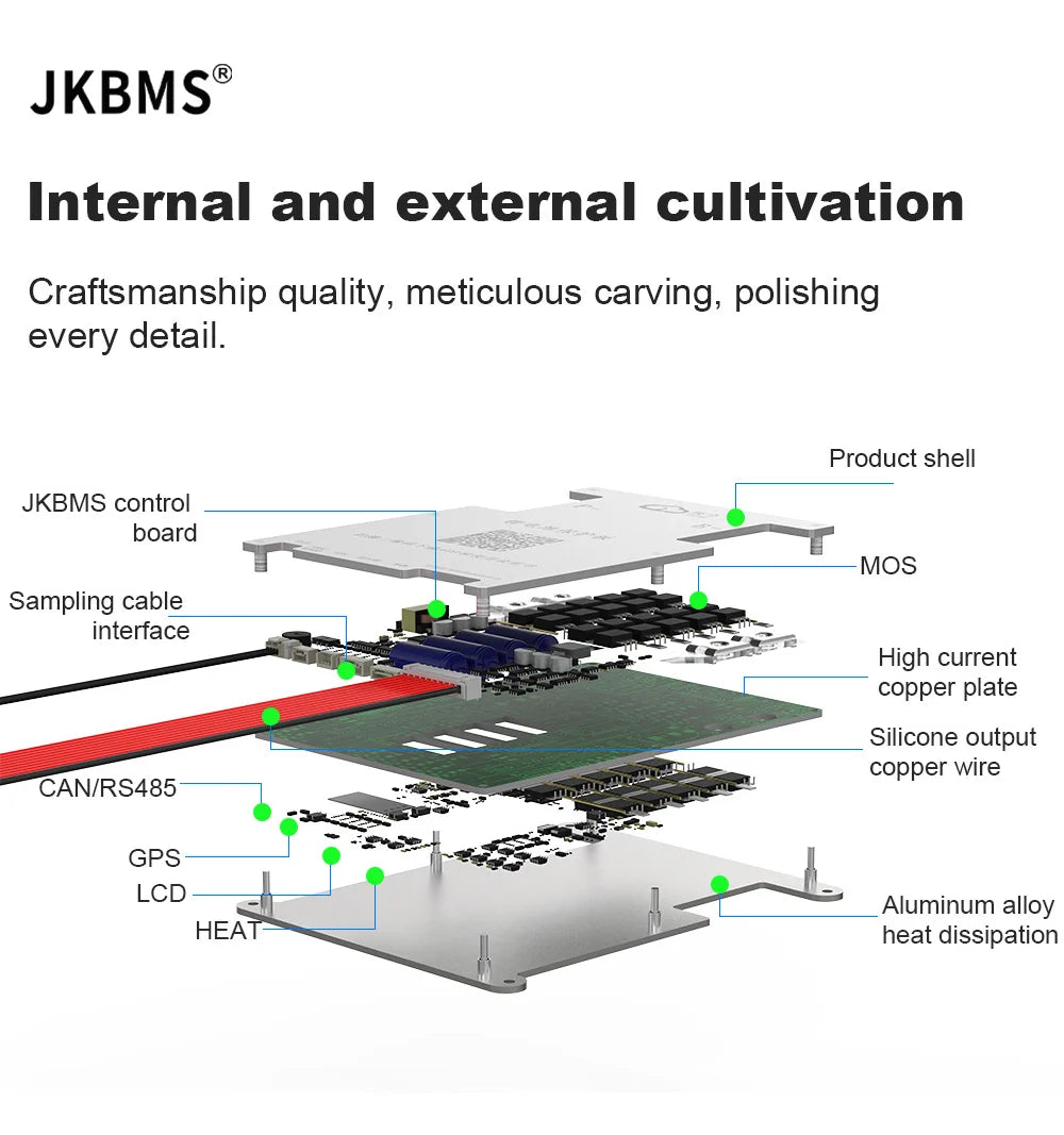 JKBMS JIKONG SMART BMS 4S 5S 6S 7S 8S 12V 24V BATTERY WITH 2A ACTIVE BALANCE HEAT FUNCTION ON SALE