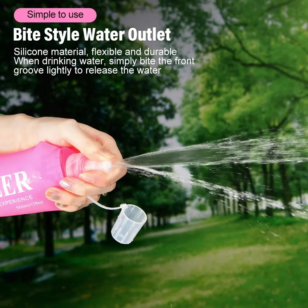 NEWBOLER 150/250/300/500ml Water Bottle TPU Folding Soft Flask Outdoor Sport Running Camping Hiking Travel Portable Water Bottle
