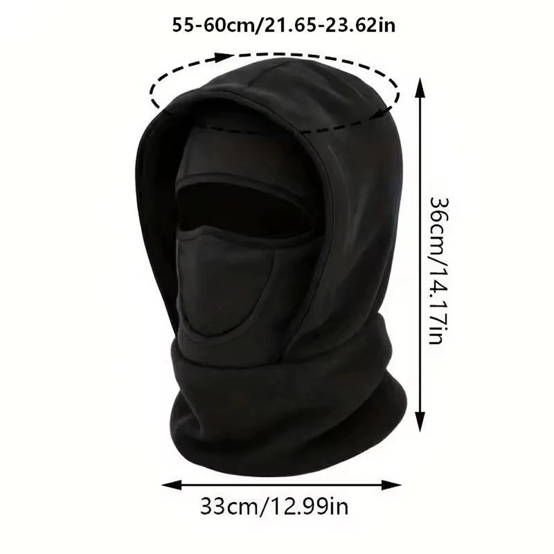 Winter Balaclava Face Mask, Windproof Thermal Hooded Scarf for Skiing Cycling Fishing, Cold Weather Sports Gear, Christmas Gift