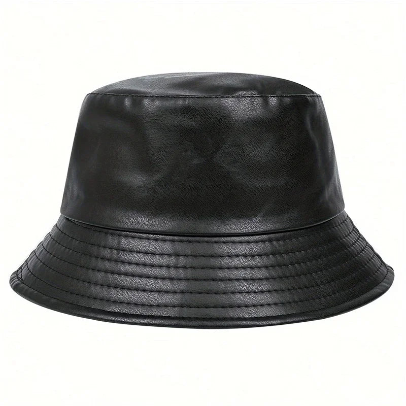 Winter Fashion Bucket Hat Artificial Leather Windproof Warm Bucket Hats Men Women Wild Tide Cap Panama Fisherman Caps Gorras
