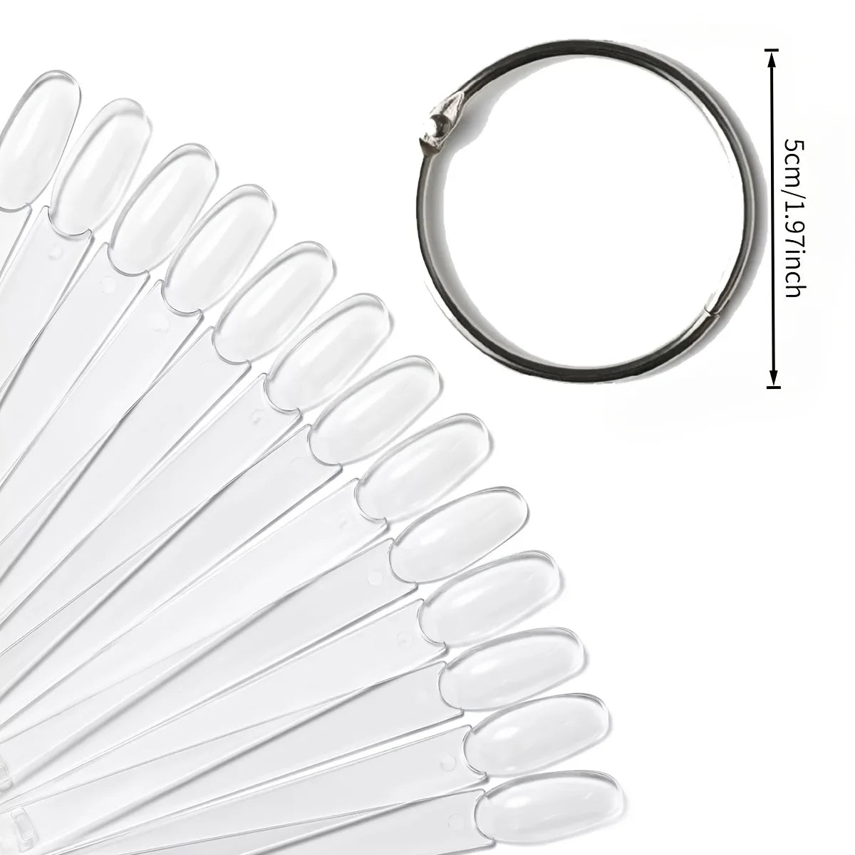 50pcs/100pcs Transparent Nail Swatch Sticks Kit - Reusable False Nail Sample Display Palette, Gel Polish Color Practice Tools