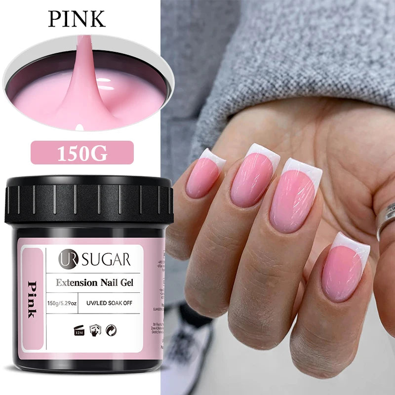 UR SUGAR 150g Soft Pink Quick Builder Nail Gel 6 IN 1 Acrygel For Nails Extension Constuction Self Leveling Soak Off UV LED Gel