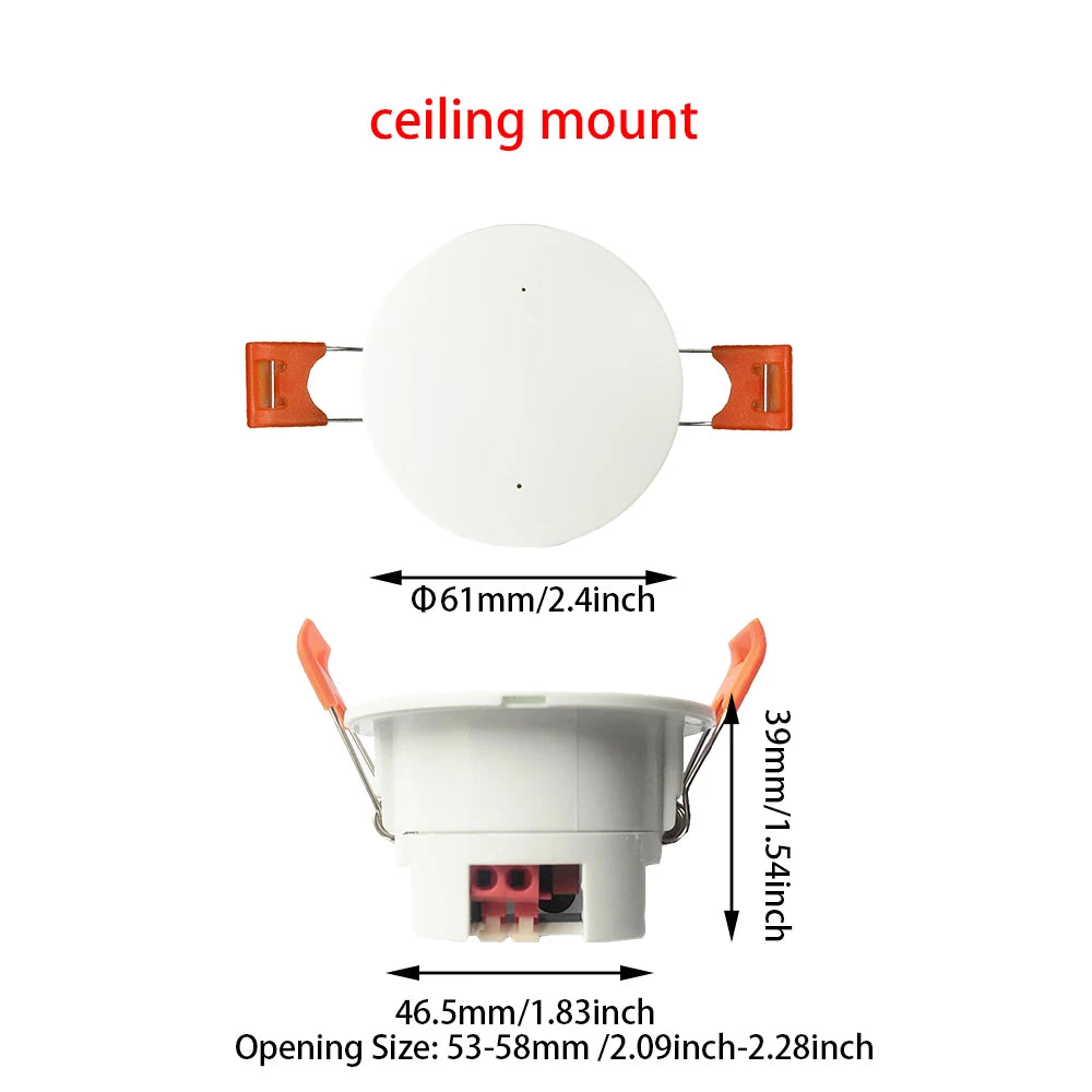 ZigBee Wifi 24G MmWave Radar Human Presence Motion Sensor With Luminosity/Distance Detection 5/110/220V Tuya Smart Life Home DIY