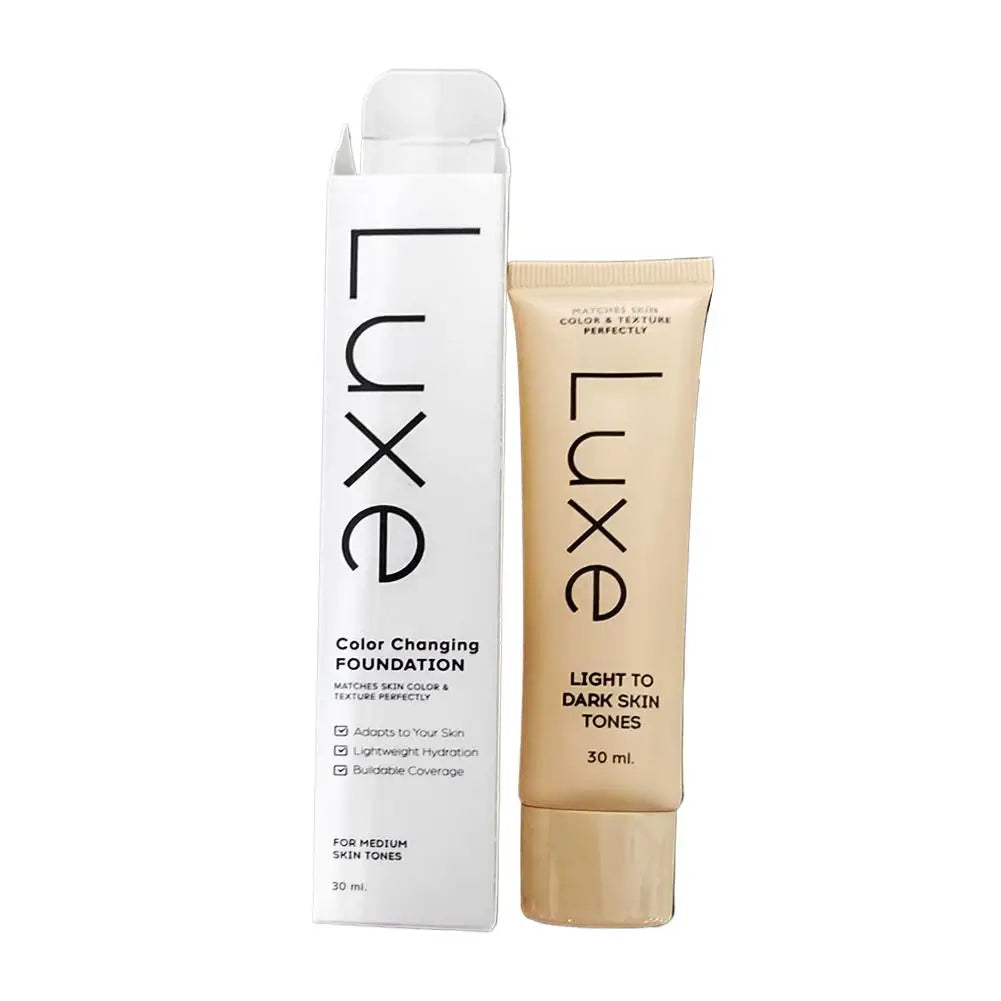 Luxe Color Change Waterproof Concealer Foundation, Full Coverage for Acne, Scars & Uneven Skin Tone, Long-Lasting Face Makeup