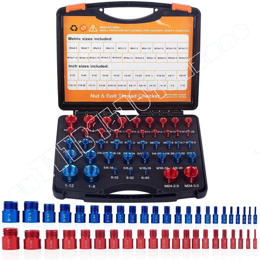New Nut and Screw Thread Checker, Gongzi Gauge, Metric and British 52-piece Set