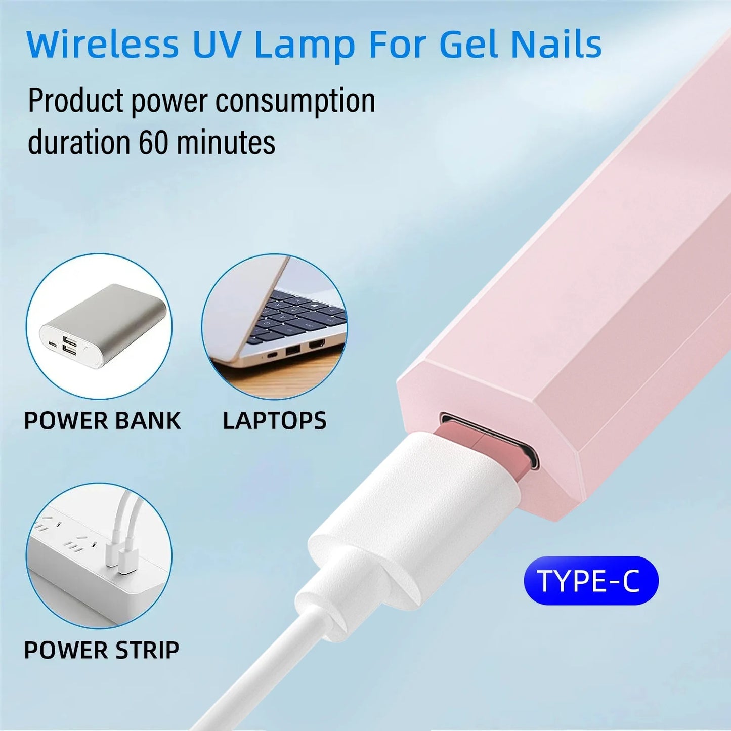 Mini UV Nail Lamp for Gel Nails Handheld UV Light for Nails LED Nail Lamp Nail Dryer for Curing Gel Polish Nail