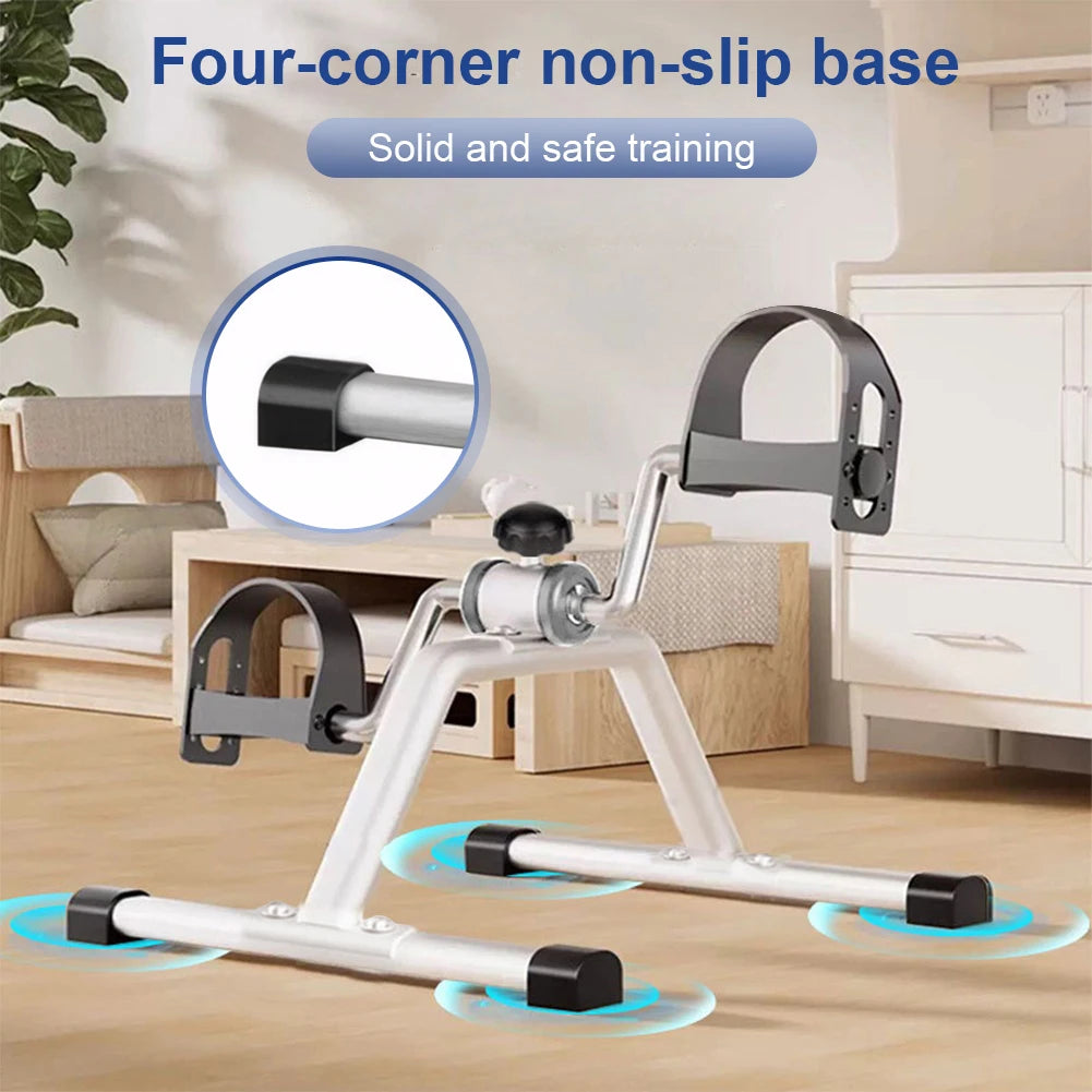 Mini Foldable Foot Pedal Exerciser with Adjustable Resistance Under Desk Bike Stationary Exercise Bike for Home Exercise