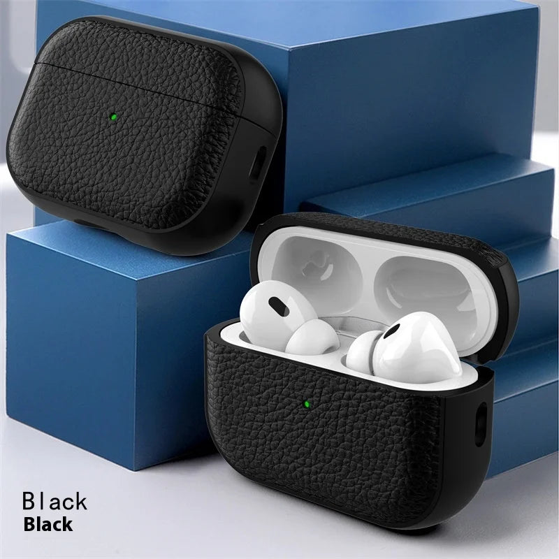 2025 Capa For AirPods Pro 3 Case Soft TPU Leather Design Protective Cover For AirPods 5 4 3 2 Pro 2 Pro2 Pro3 Cases With Lanyard