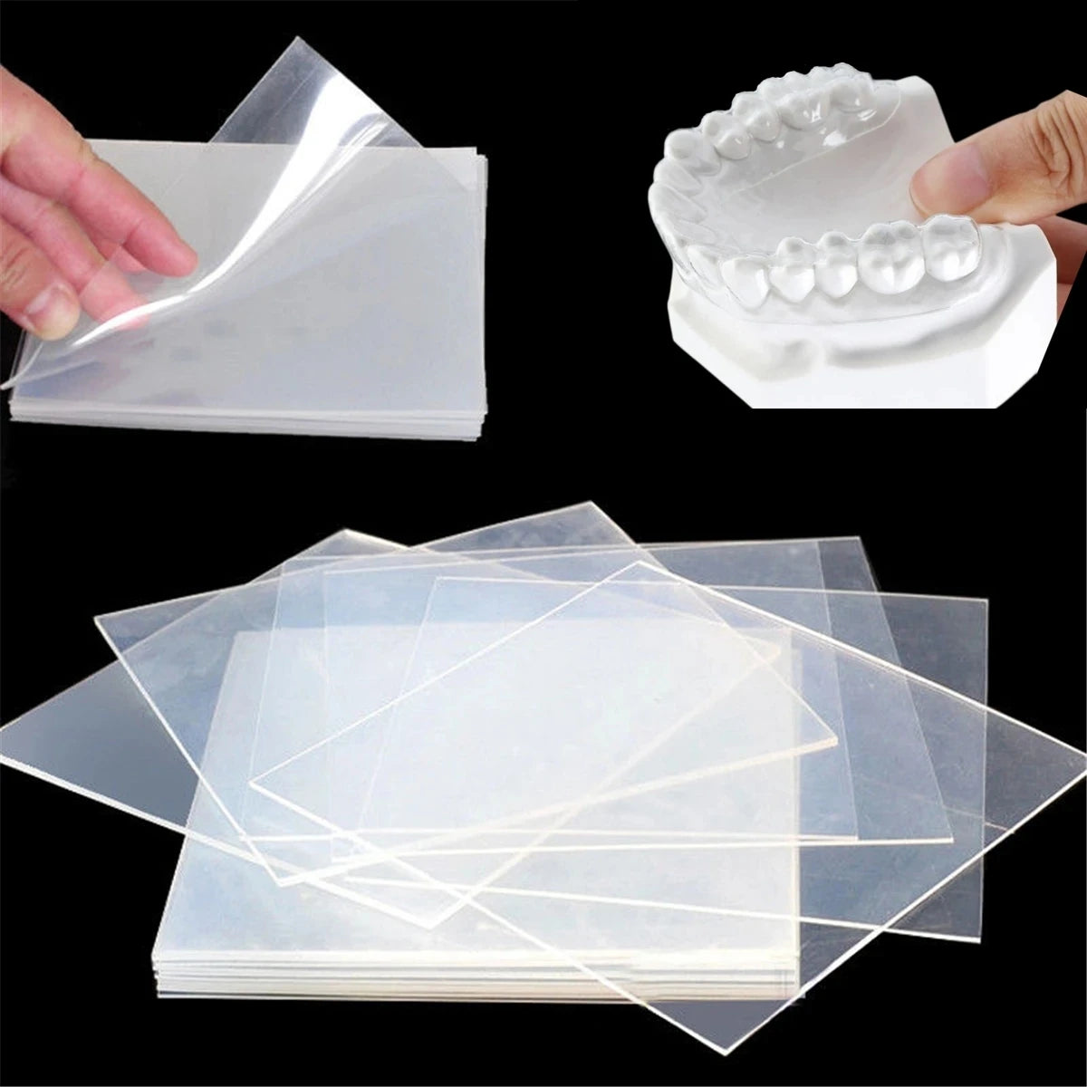 Dental Lab Splint Retainer Slice Vacuum Forming Sheet Hard Soft 0.5-3.0mm Film Thermoforming Denture Model Orthodontic Retainer