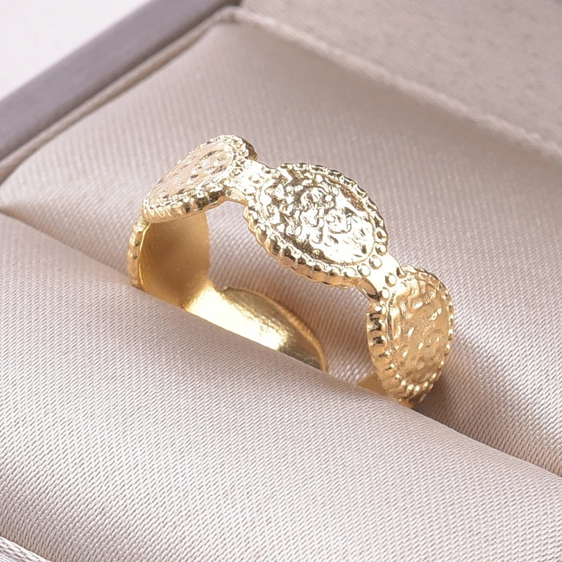 6pcs/lot Wholesale Various Chunky Rings Real Gold Plated Love Abstract DIY Shell Star Sun Bat Shaped Rings Women Jewelry Gifts