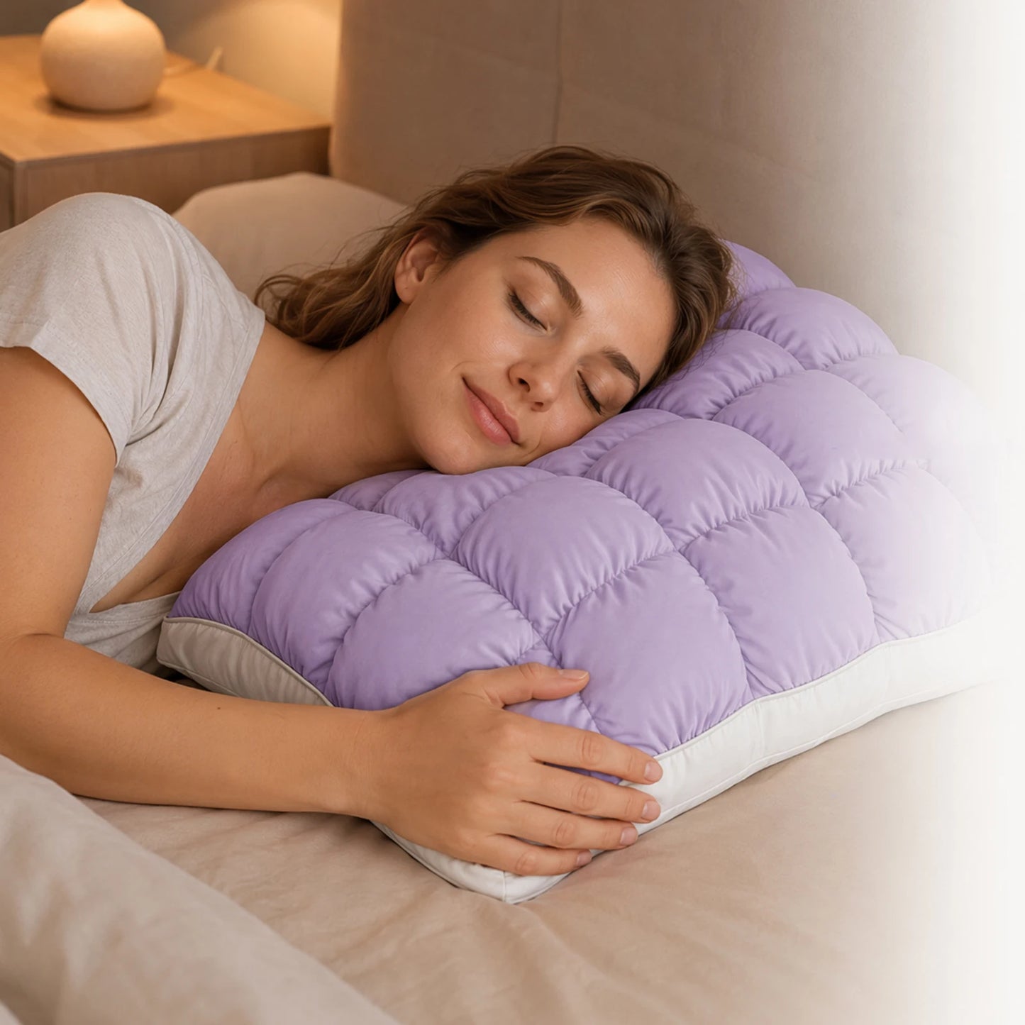 Guest Room Cloud Bread Puff Pillow Fluffy Quilted Dome Down Alternative Fill Nylon Shell Hotel Style Soft Pillow