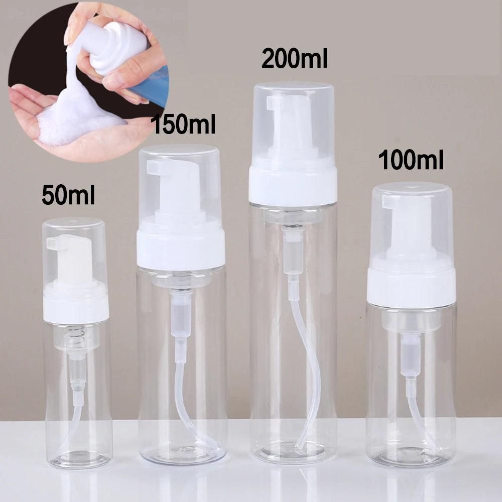 100/150/200ml Plastic Foam Pump Bottle Empty Face Eyelashes Cosmetic Bottle Cleaner Soap Dispenser Foam Bottle