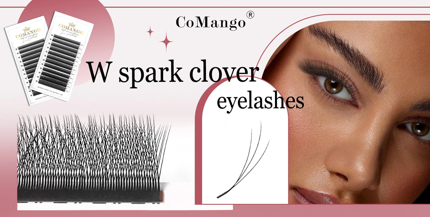 CoMango C/D/LC/LU Smaller Spacing 3D/4D W Shaped Eyelashes Extension 3D/4D Style Premade Fans Lashes Volume Lightweight Eyelash
