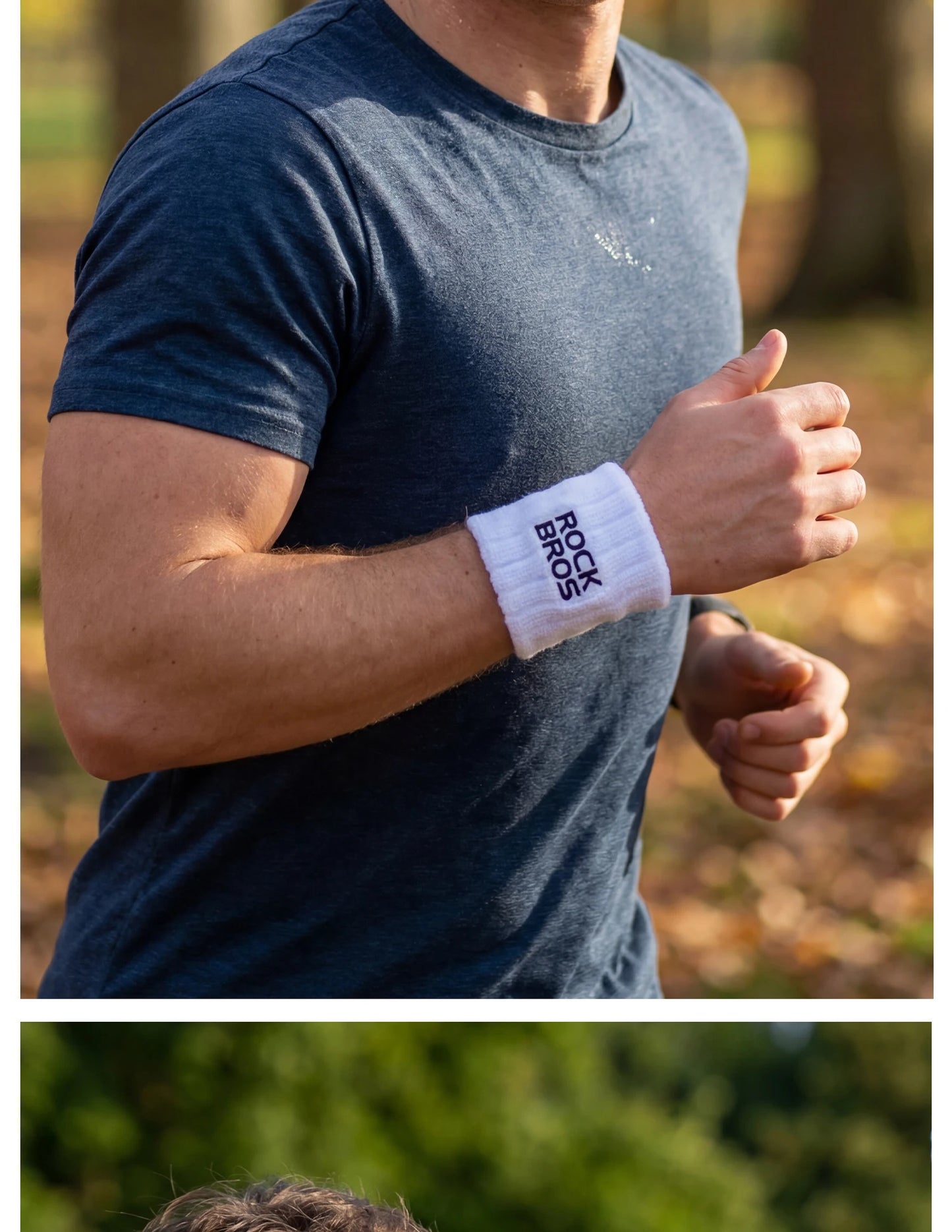 ROCKBROS Adjustable Wrist Support Brace Sweatbands Sports Wristband Wicking Athletic Sweatband for Tennis, Basketball, Running