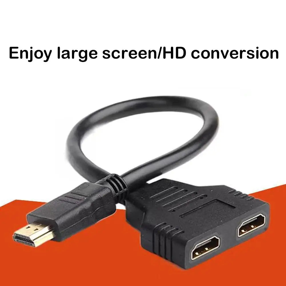 4K Computer Monitor HD Cable HDMI One In Two 30cm HD 1080P HDMI Splitter, One Input To Two Output Adapter Cable HDMI-compatible
