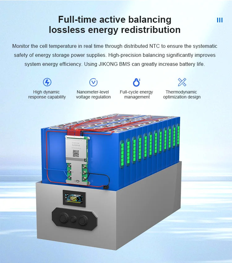 JK BMS 100A Jikong BMS JK-B1A8S10P Smart BMS 8S 24V Active Balance 1A BMS for LiFePO4 Lithium Ion Battery BMS RS485 CAN App BT