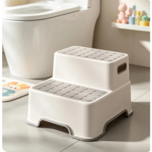 Portable 2 Step Plastic Step Stool Non Slip Kids Bathroom Stool Toddler Toilet Training Sink Washing Helper