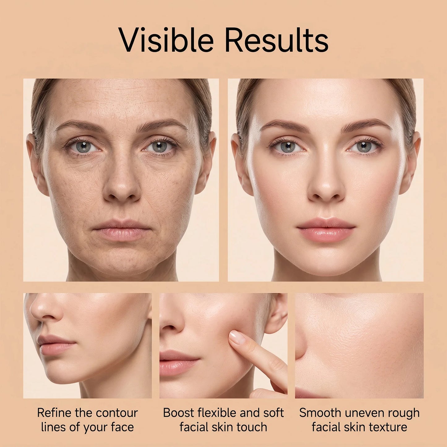 Collagen Firming Face Serum with NAD Boosting Look Skin Elasticity Smooth Fine Lines Hydrating Makeup Base Daily Use 30ml
