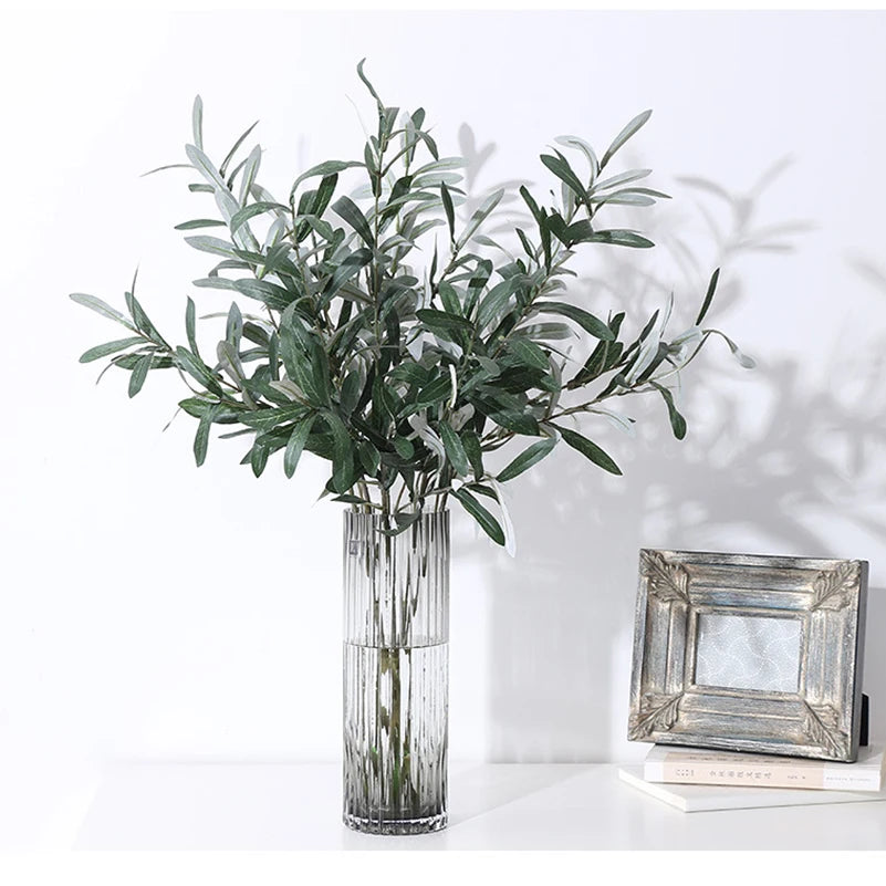 Artificial Plants Olive Green Leaves Tree Branches New Year Fruit Photo Props Home Room Wedding Outdoor Indoor Decora Gift Silk