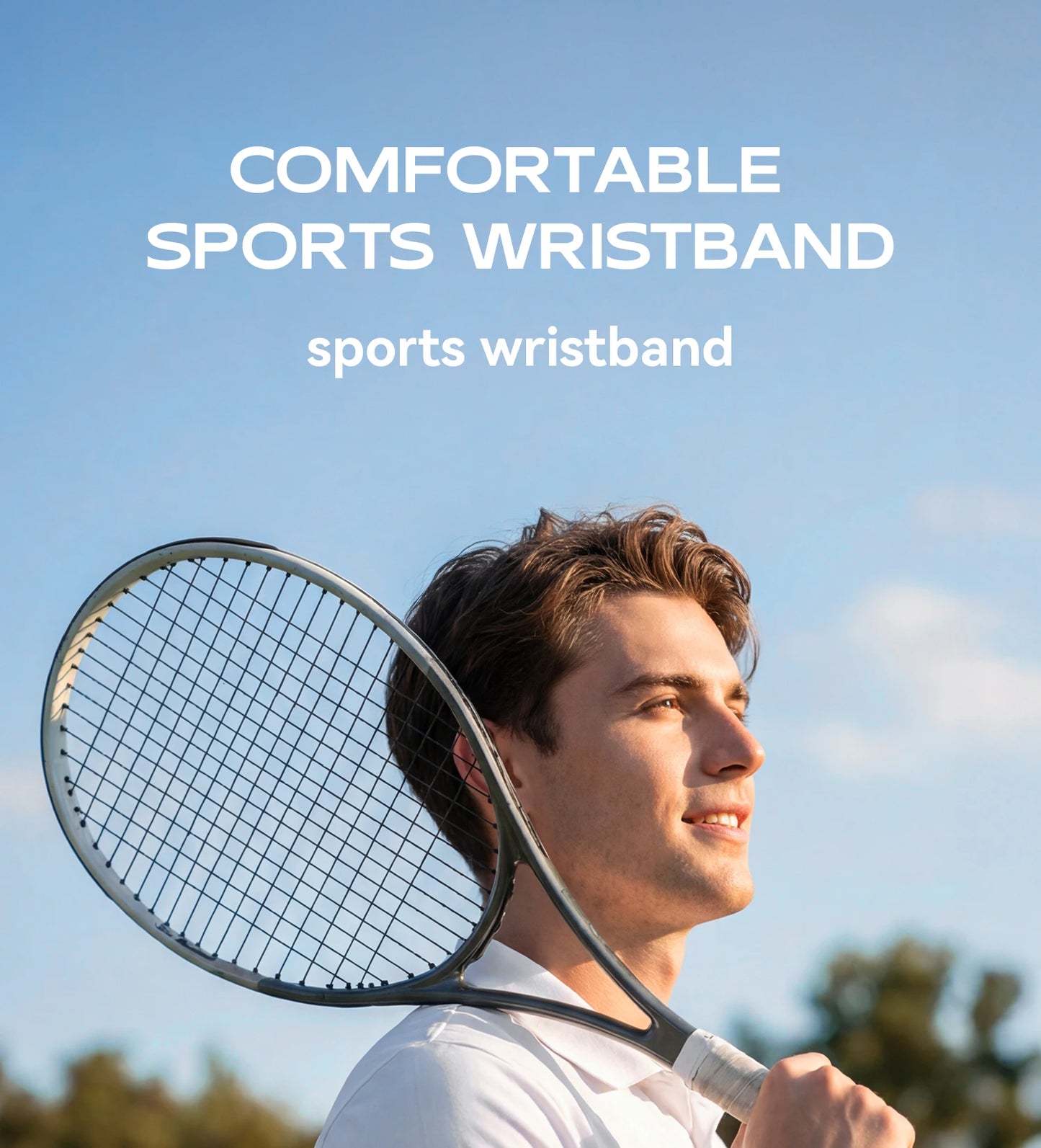 ROCKBROS Adjustable Wrist Support Brace Sweatbands Sports Wristband Wicking Athletic Sweatband for Tennis, Basketball, Running
