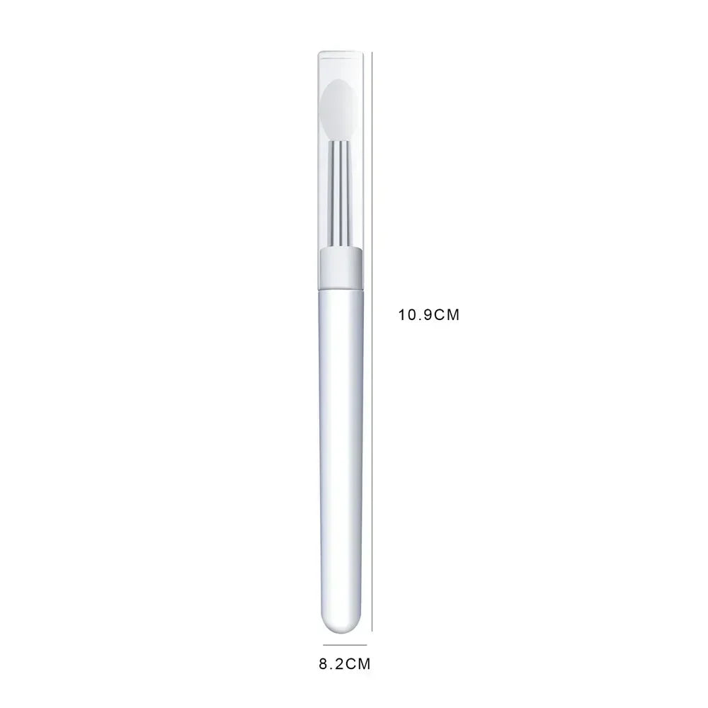 Jelly Pink Nail Art Silicone Brush Reusable Mirror Powder Pigment Applying Manicure Tool Soft Q-elastic Smudge Nail Brush Stick