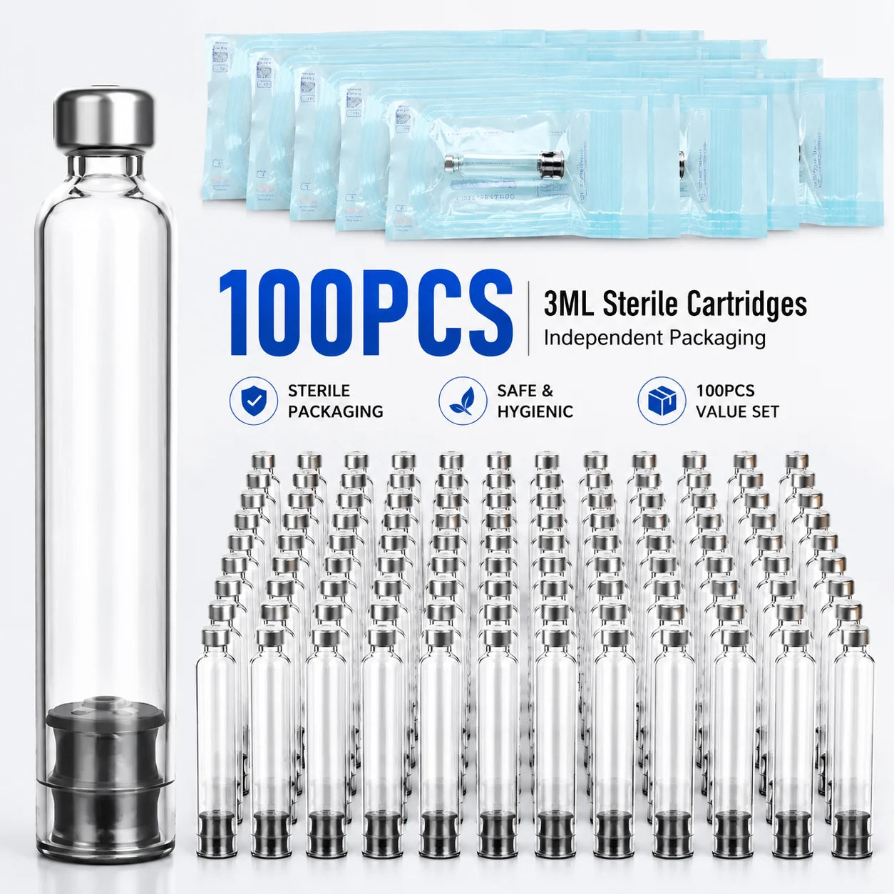 3ml Sterile Cartridge Bottle Individually Packaged Disposable Injection Pen Cartridge Vial for Injector Device Sterile Sealed