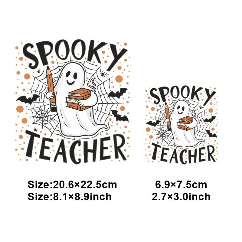 "Halloween is a Life Style"Patch Stickers Iron On Transfers for Clothing Iron Halloween Ghosts Stickers Fusible Applique Badge