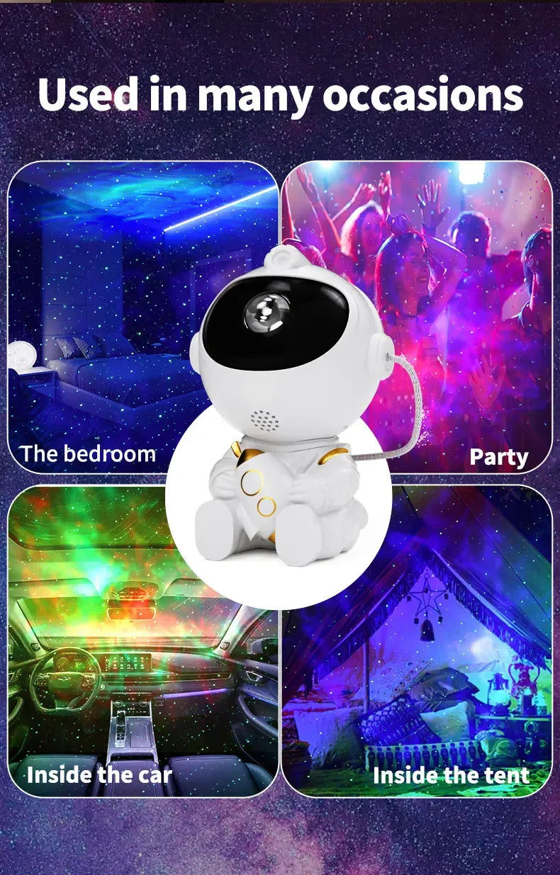 Remote Control Astronaut Galaxy Projector Night Light 360° Rotatable Nebula Star Lamp for Kids Bedroom Party Ceiling Decor