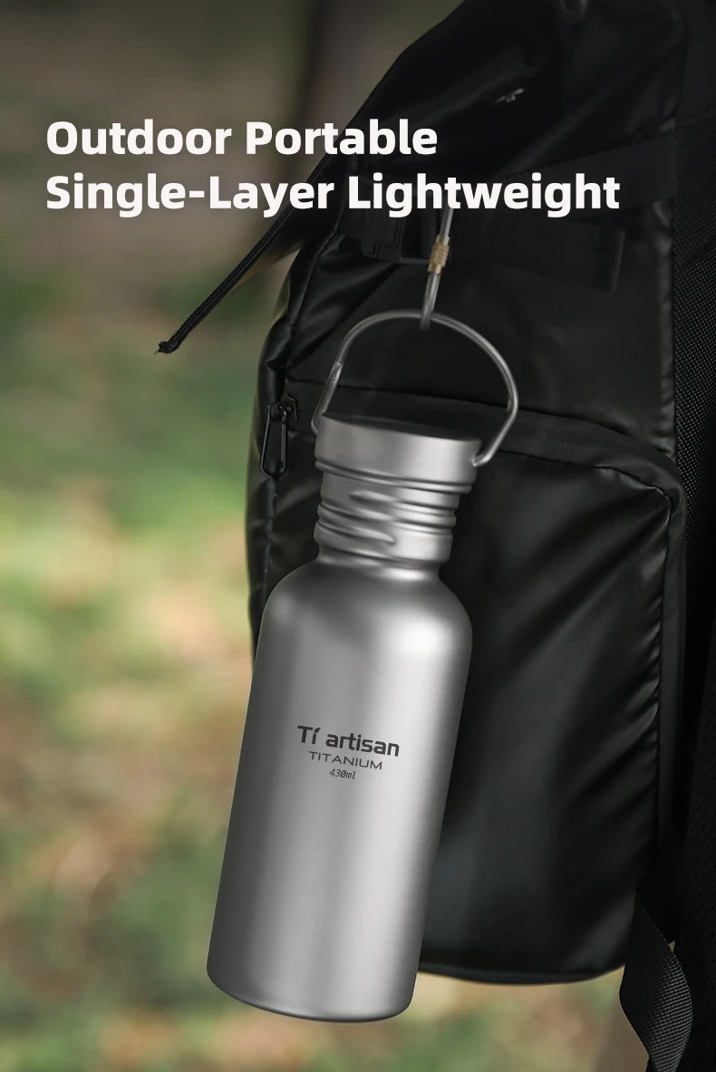 Tiartisan Titanium Ultralight Cycling Water Bottle Outdoor Hiking Climbing Drinking Bottle Reusable Wide Mouth Sports Bottle
