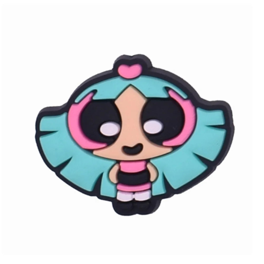 1-100pcs Hot Sales Potdemiel Cartoon Flying Girl Series PVC Shoe Charms Accessories DIY Sandal Wristbands Decorations Party Gift