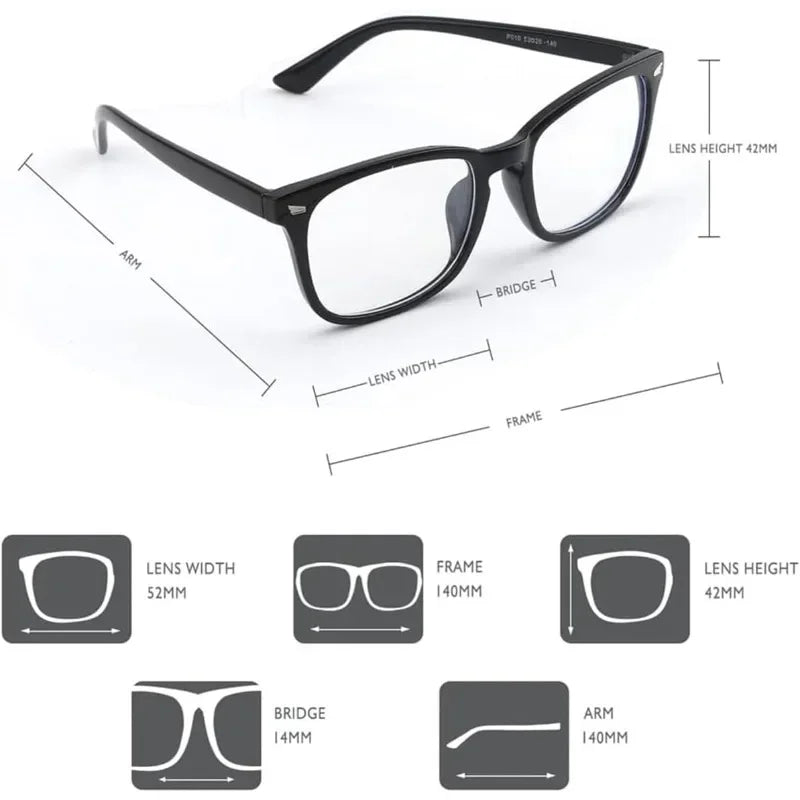 New Trending Blue Light Blocking Men's Glasses Gaming PC Matte Black Anti Ray Eyeglasses Women Transparent Fashion Eyewear