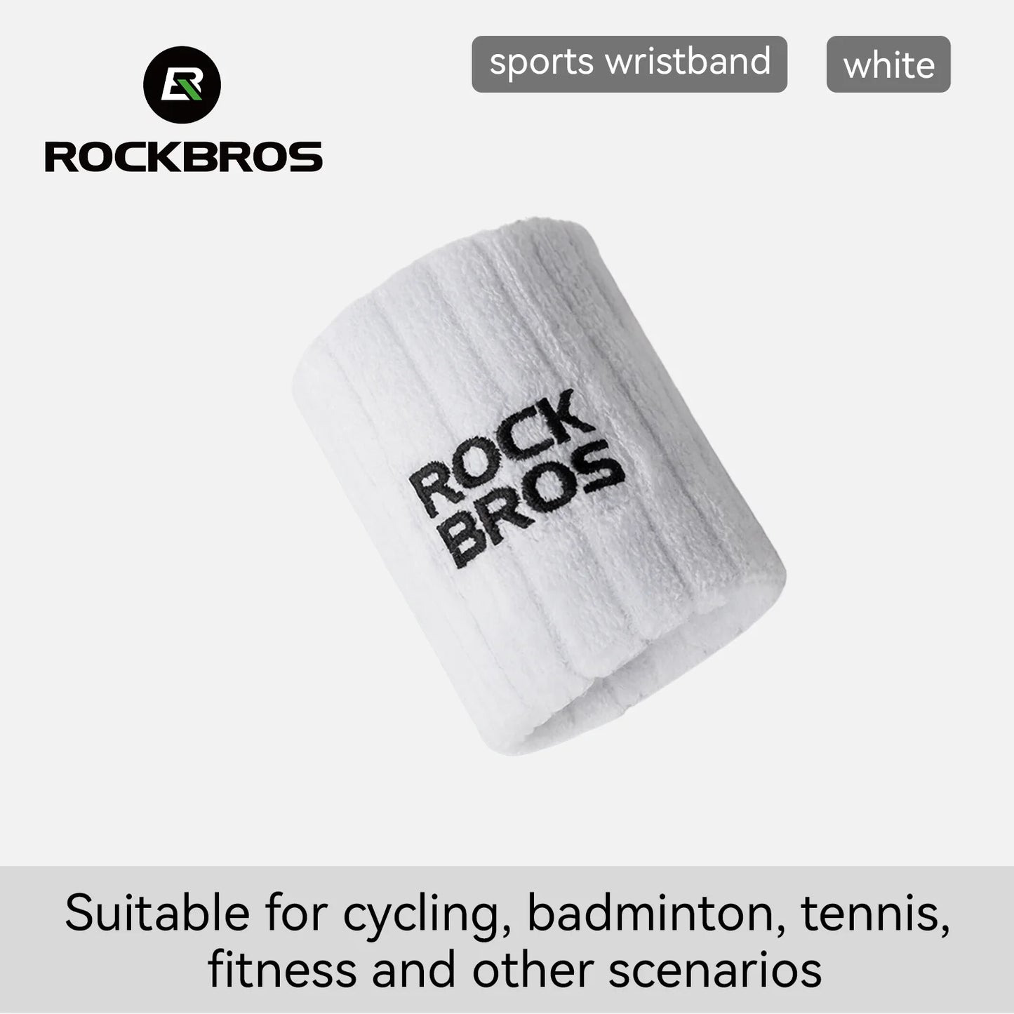 ROCKBROS Adjustable Wrist Support Brace Sweatbands Sports Wristband Wicking Athletic Sweatband for Tennis, Basketball, Running