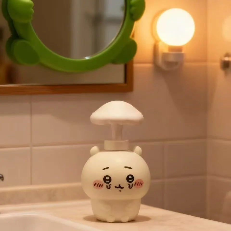 Jiyi Mushroom Shaped Portable Travel Bottles Cute Hand Sanitizer Shower Gel Dispenser Refillable Empty Containers for Home Bathr